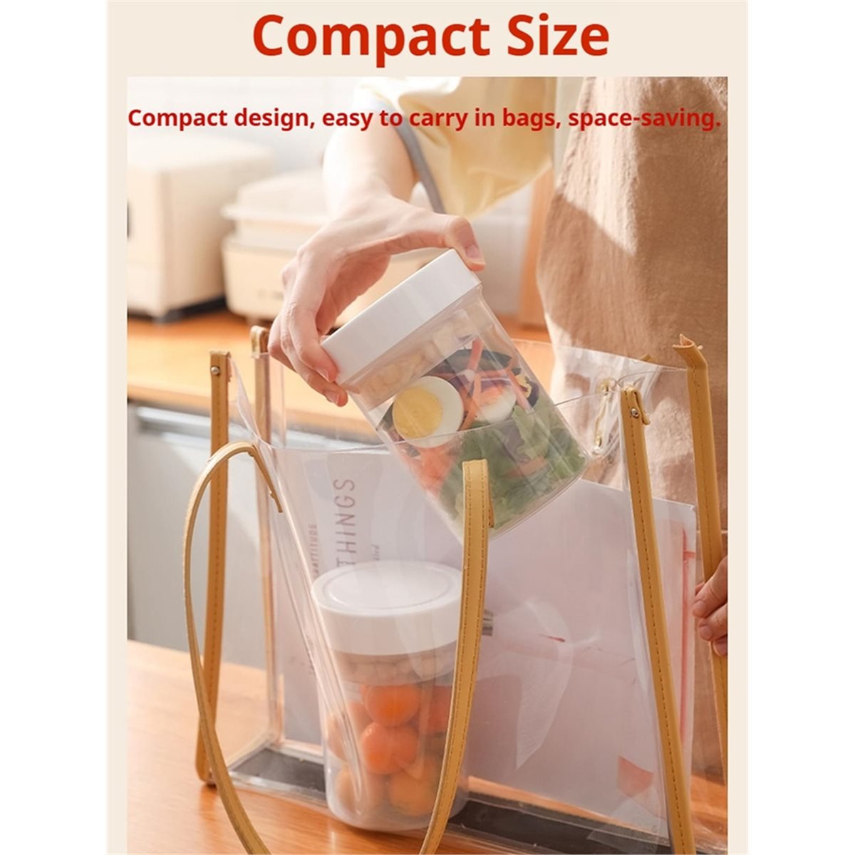 Meal Prep Jar Salad - Leakproof Salad Jars - Wet/Dry Separation