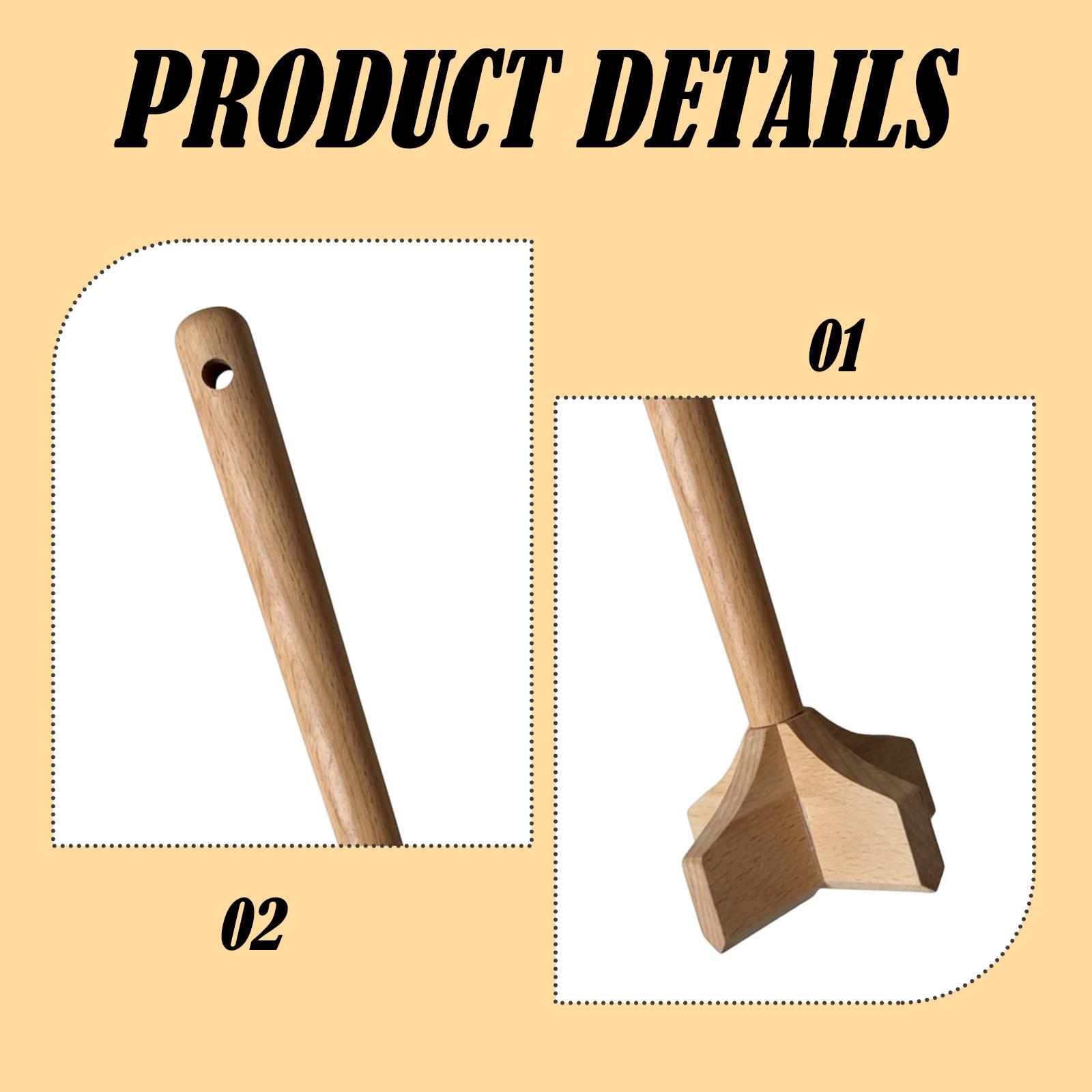 Meal Prep With Potatoes - Premium Wood Potato Masher Easy to
