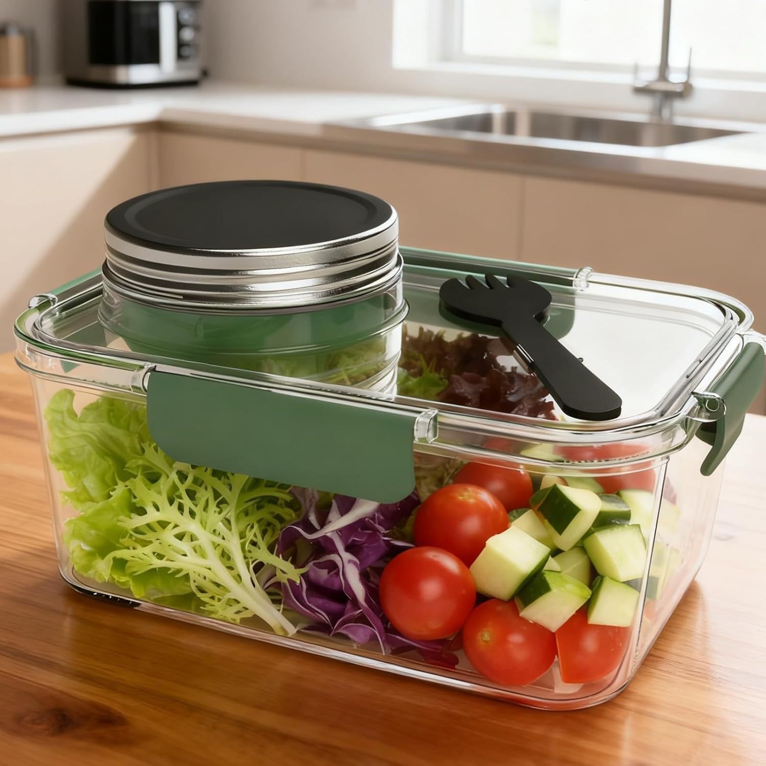 Meal Prep Jar Salad - Solar Pod Jar Food Storage Containers