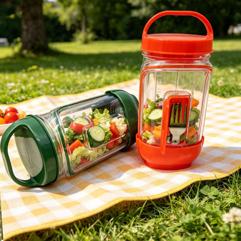 Meal Prep Jar Salad - Leakproof Side Open Salad Jar Dressing