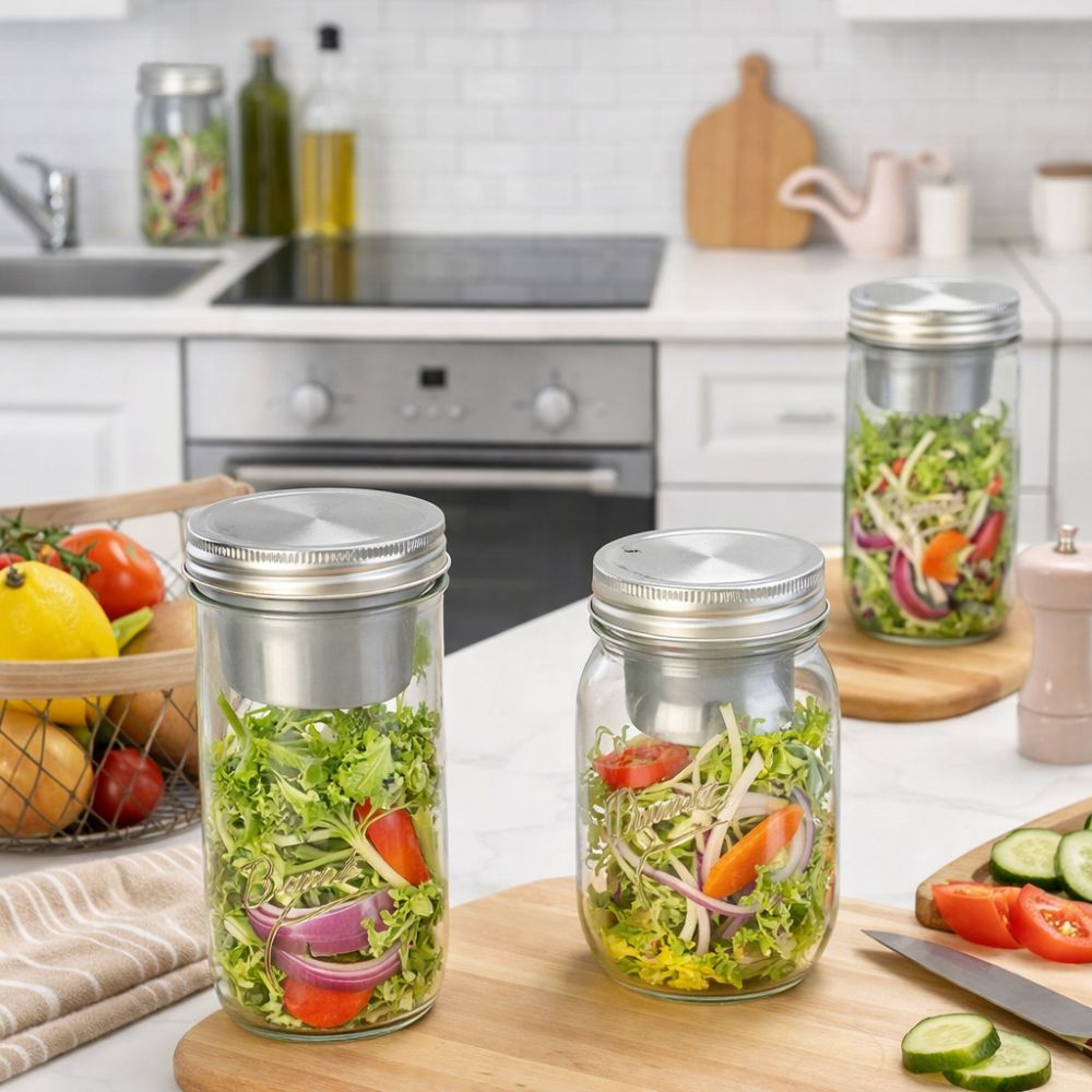 Meal Prep Jar Salad - 16/24 Oz Salad Glass Jars Wide