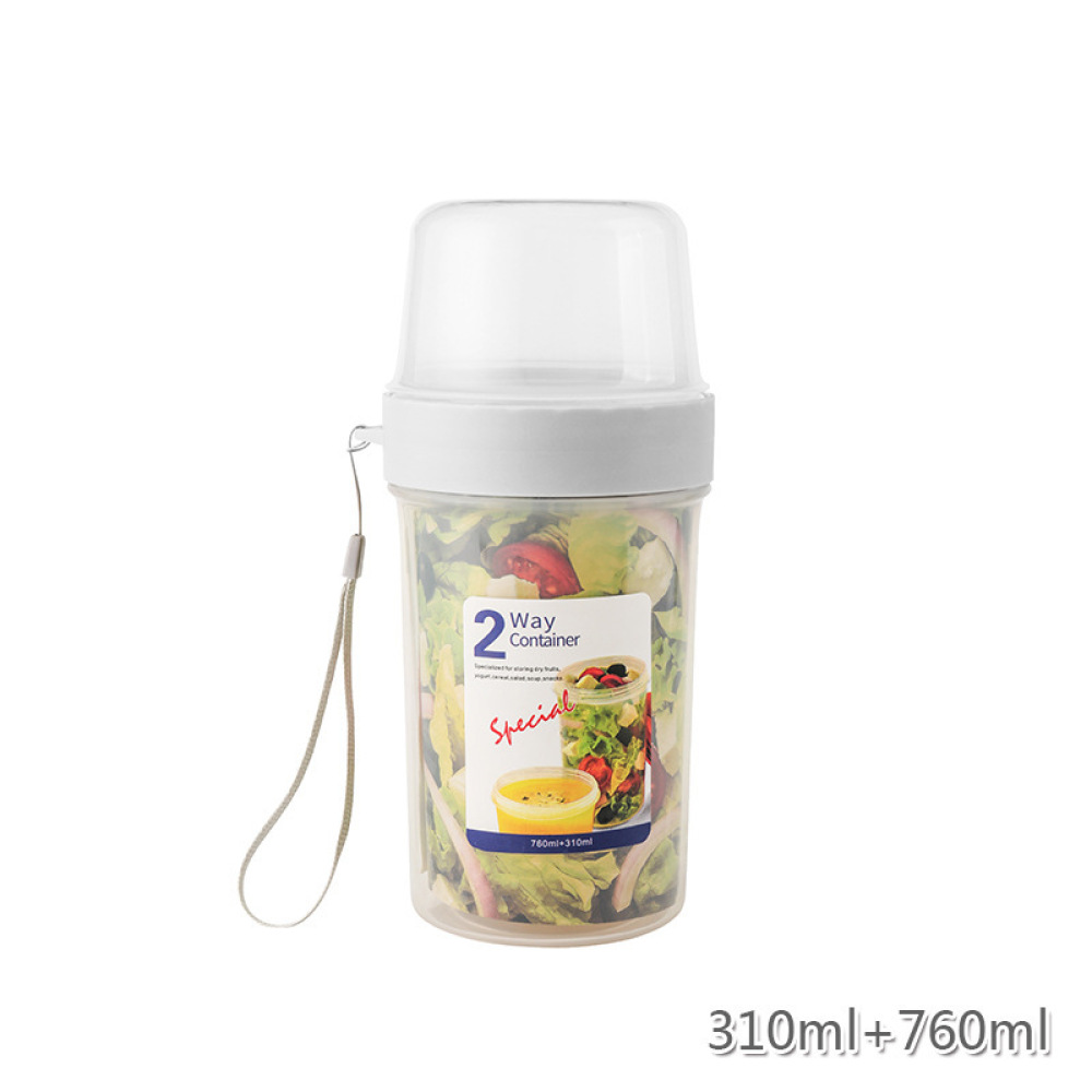 Meal Prep Jar Salad - Double Layer Leakproof Food Case Portable