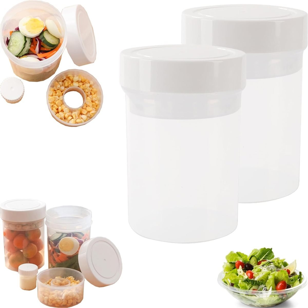 Leakproof Salad Jars - Wet/Dry - Meal Prep Jar Salad recension och pris