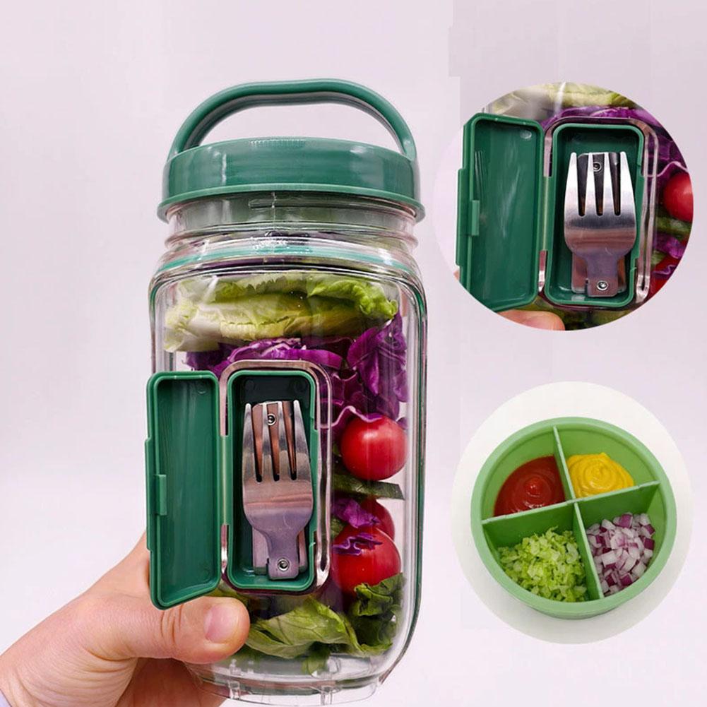 Portable Salad Container Jar w - Meal Prep Jar Salad recension och pris