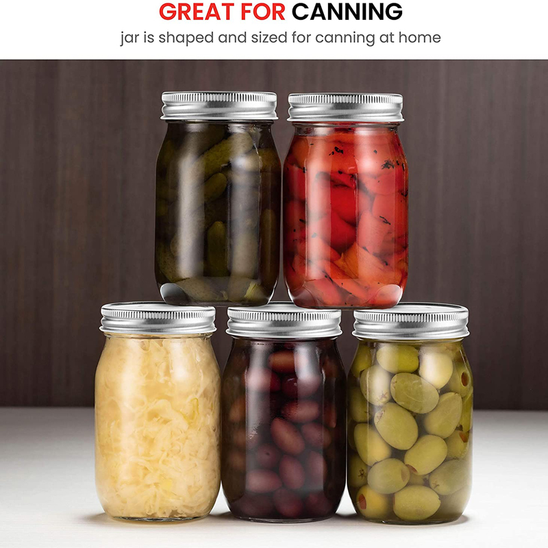 4pcs 450ml Glass Regular Mouth - Meal Prep Jar Salad recension och pris