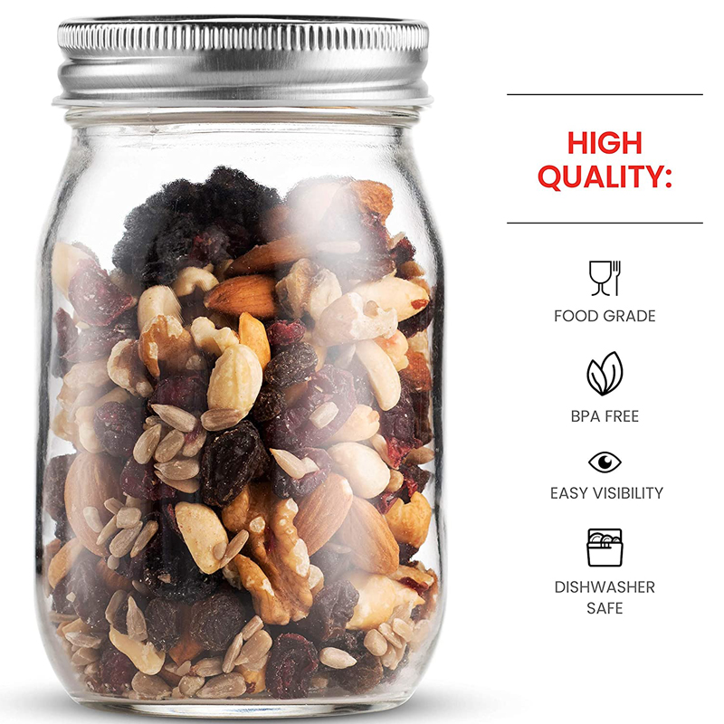 4pcs 450ml Glass Regular Mouth - Meal Prep Jar Salad recension och pris