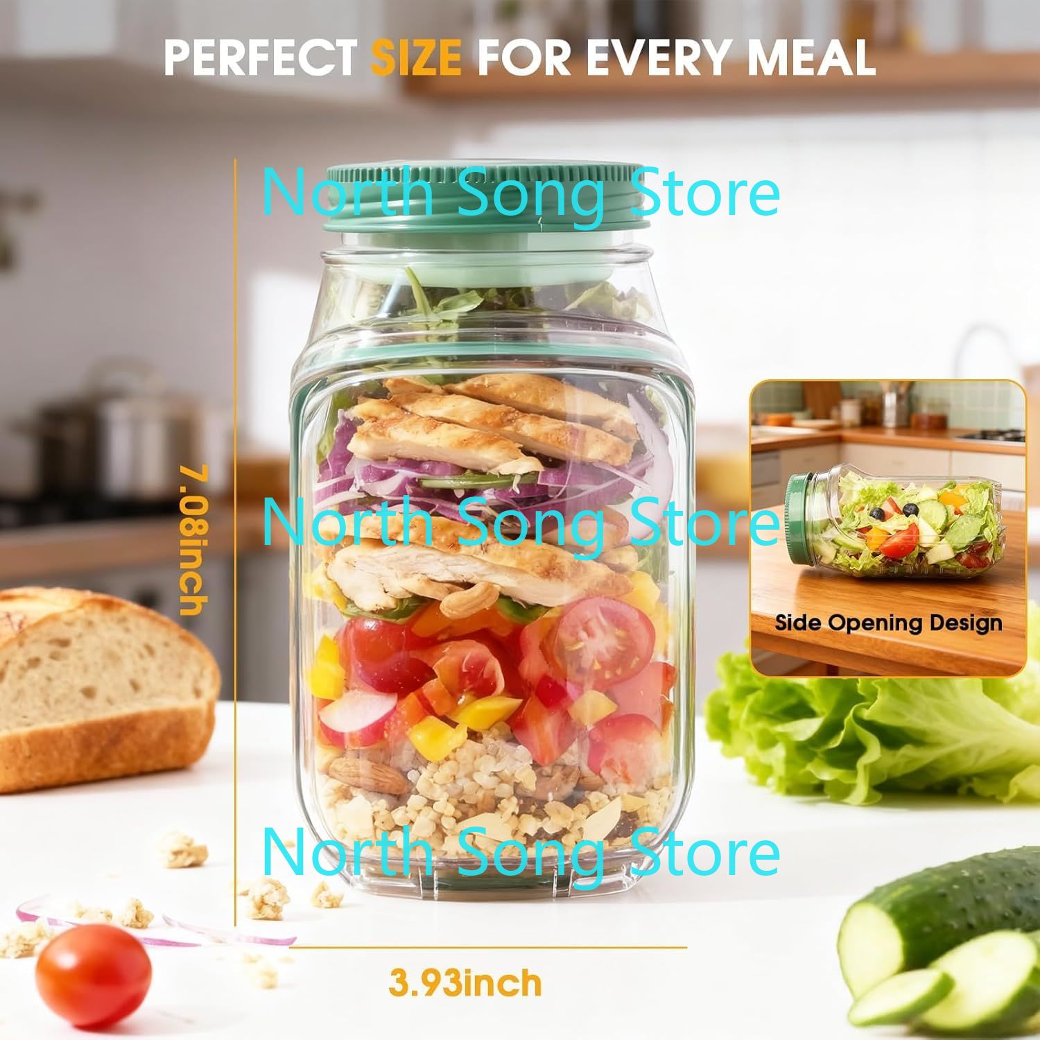 2026 NewSide-Opening Salad Mas - Meal Prep Jar Salad recension och pris