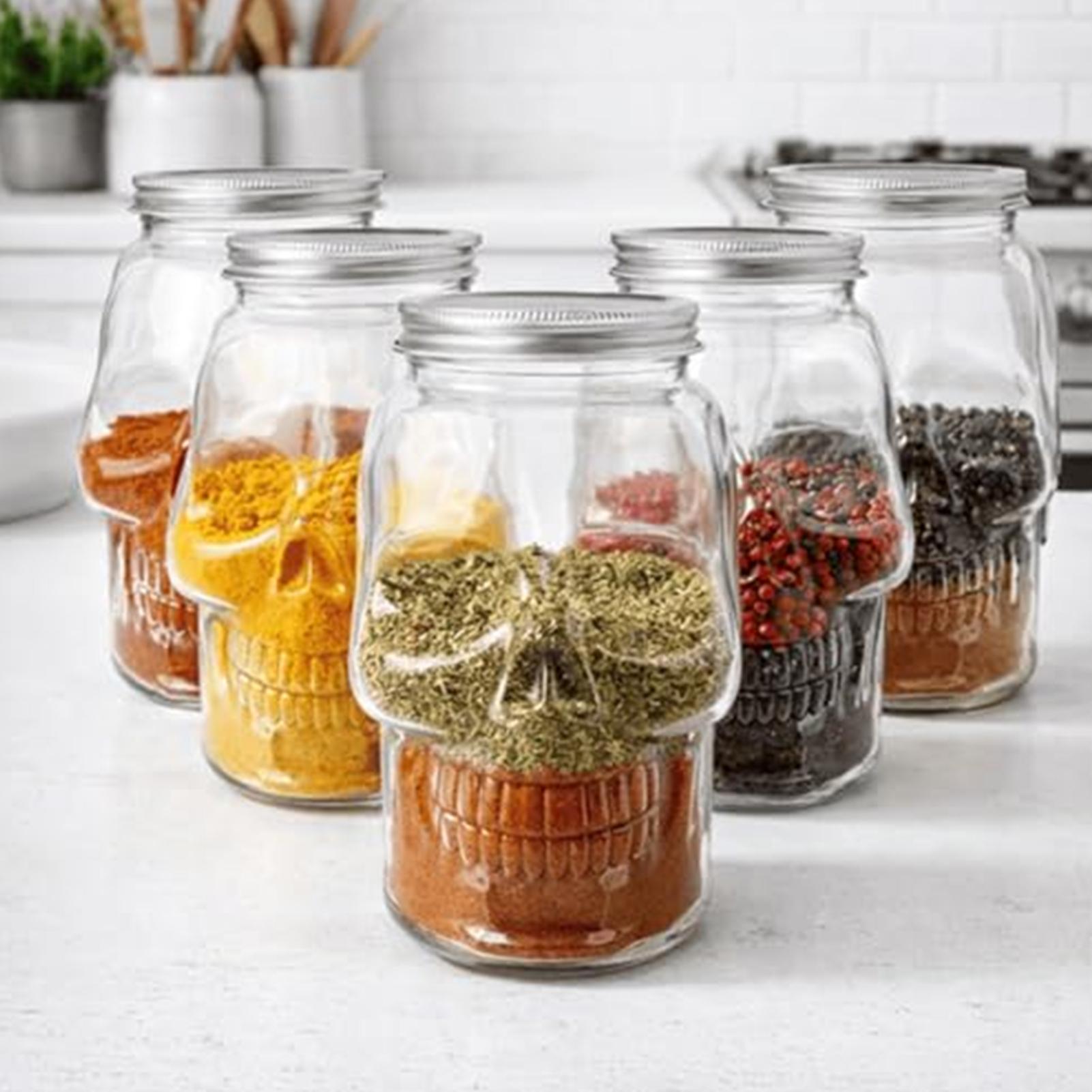 Transparent Skull Jars with Li - Meal Prep Jar Salad recension och pris