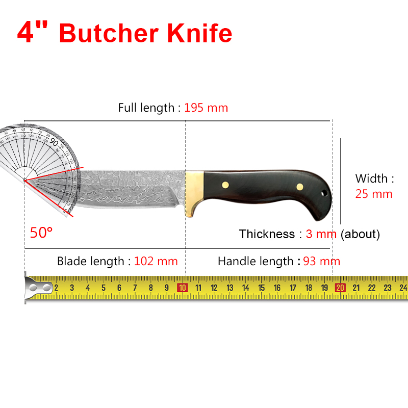 Damascus VG10 Steel Knife Wood - Meal Prep Japan recension och pris