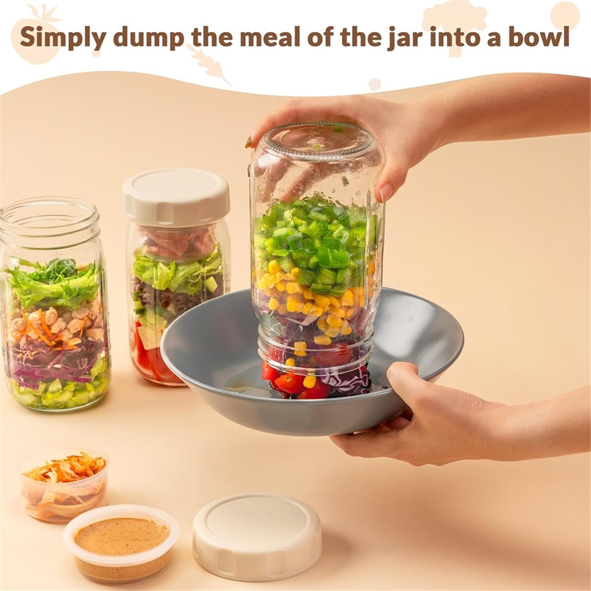 A67T NEW 4 Pack Glass Salad Ja - Meal Prep Jar Salad recension och pris