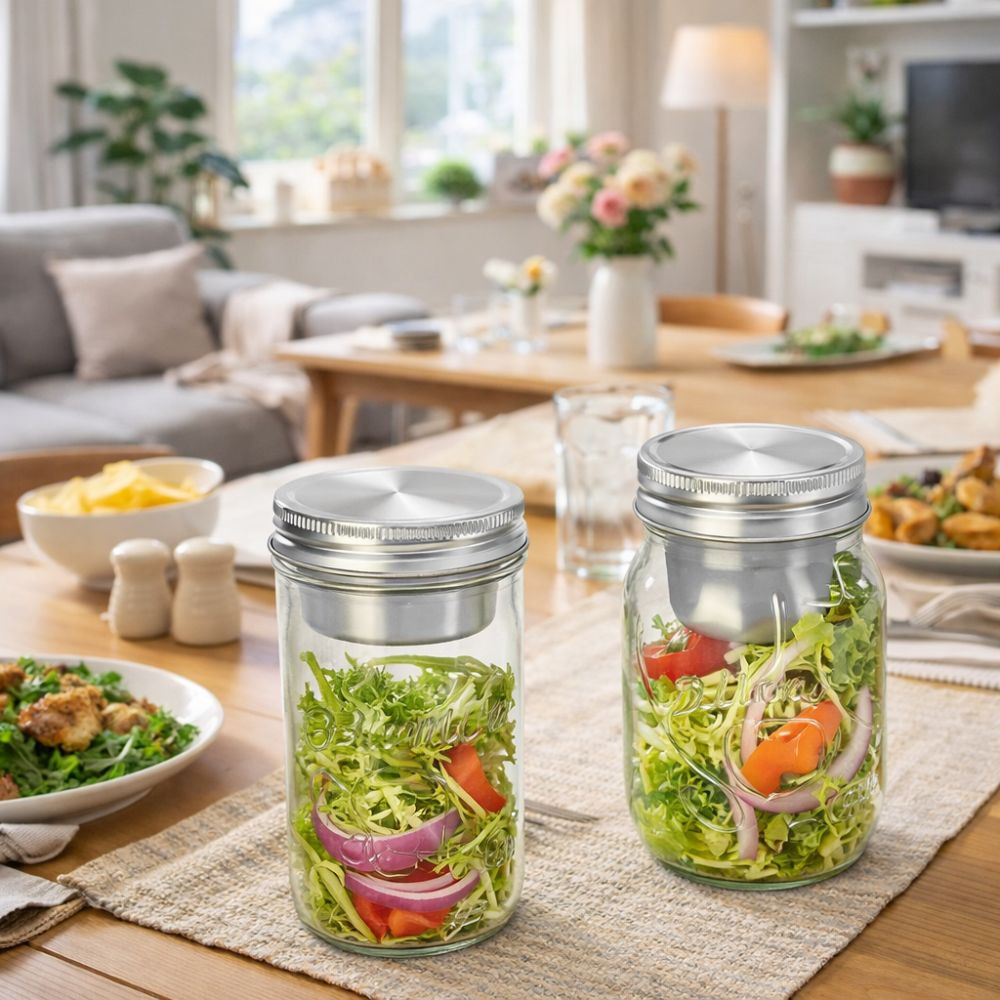 16/24 Oz Salad Glass Jars Wide - Meal Prep Jar Salad recension och pris