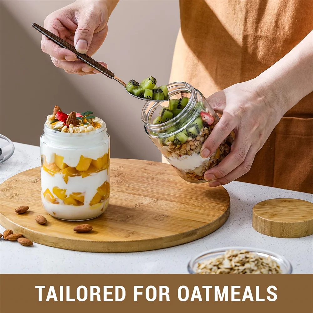 yes4 pack 16oz Overnight Oats  - Meal Prep Jar Salad recension och pris