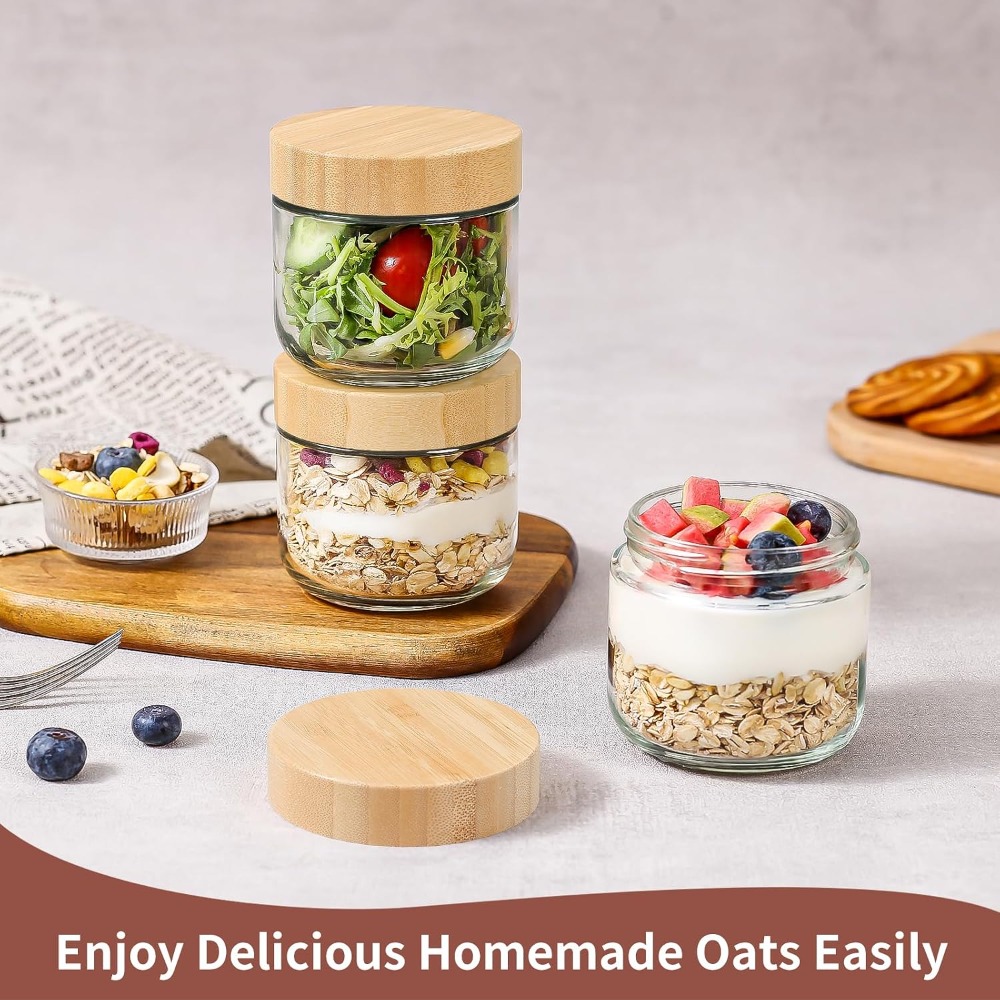 10 Oz Overnight Oats Container - Meal Prep Jar Salad recension och pris